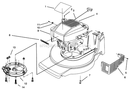 Engine Assembly Diagram and Parts List for 10761B (4900001-4999999)(1994) Lawn Boy Lawn Mower